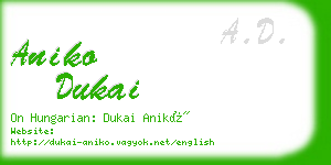 aniko dukai business card